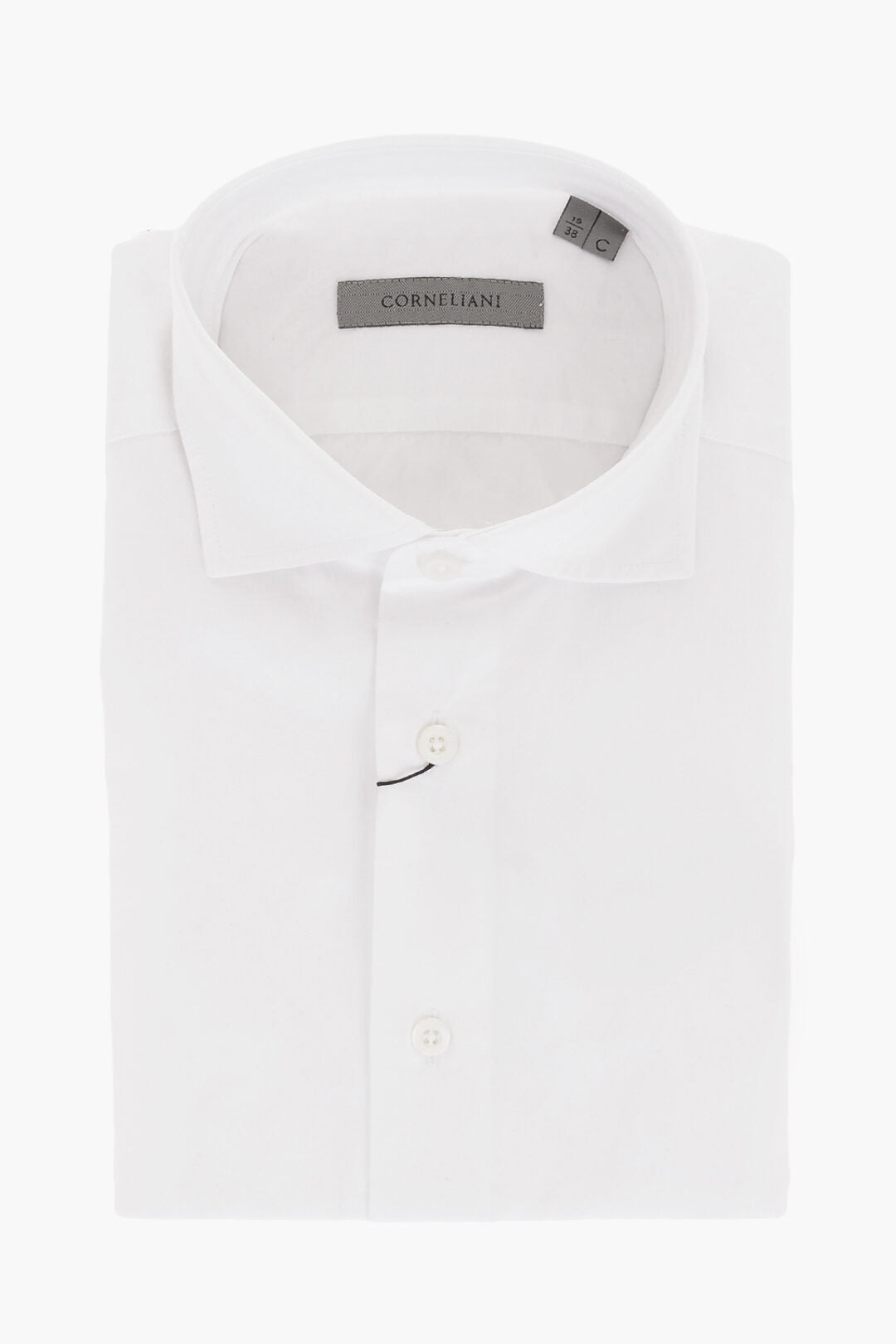 Corneliani 2405~Cotton Shirt with Geometric Pattern on the Hem