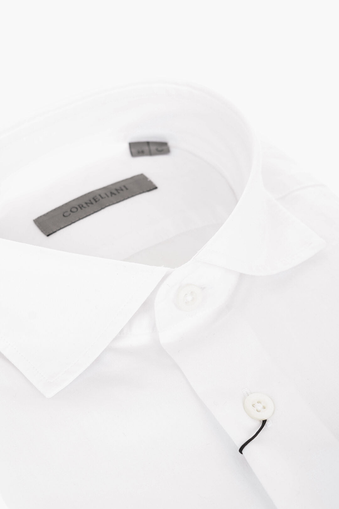Corneliani 2405~Cotton Shirt with Geometric Pattern on the Hem, view 2