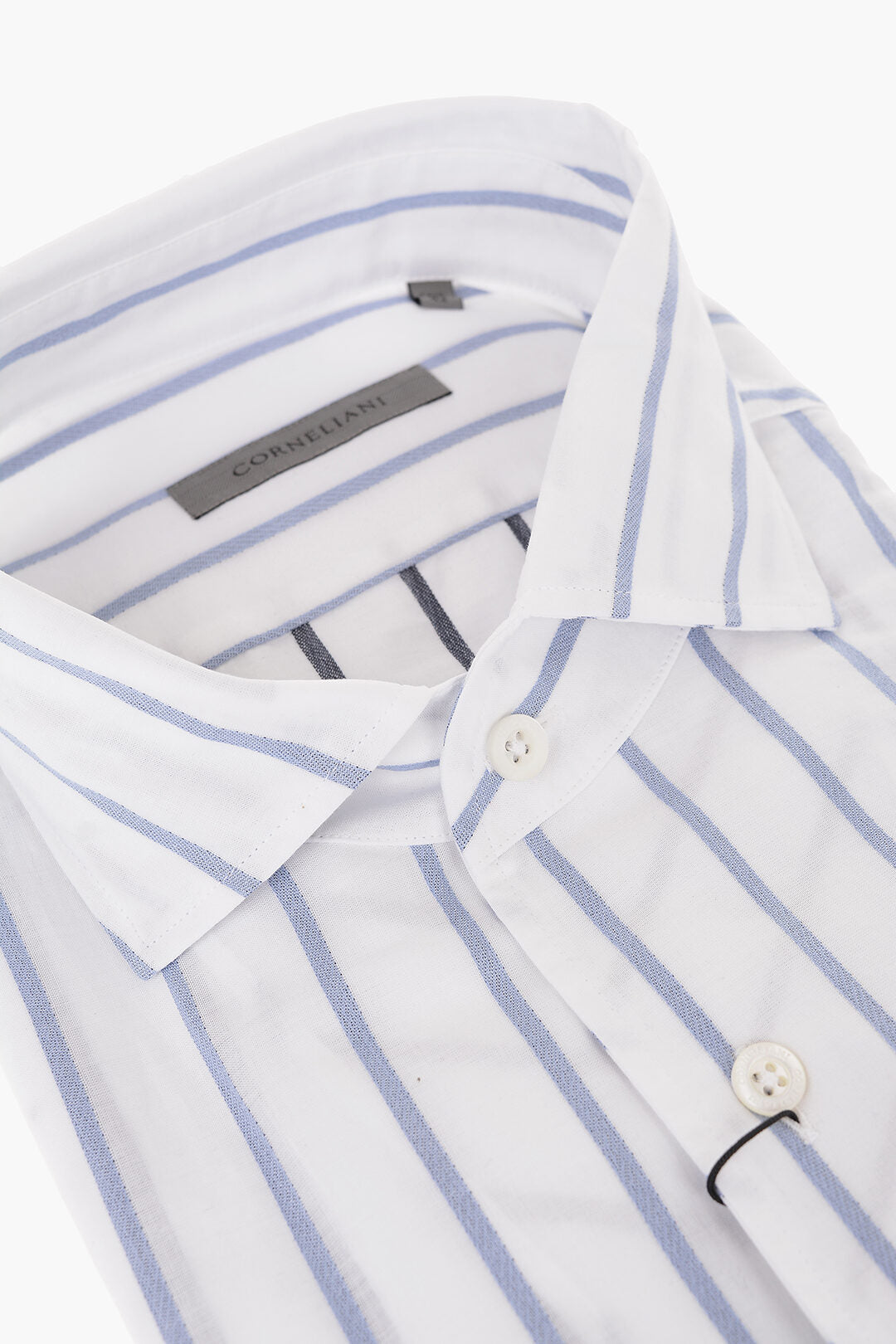 Corneliani 2405~Striped Cotton Shirt Balanced with French Collar