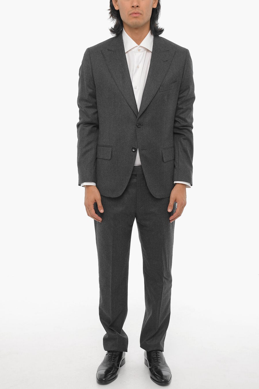 Reverse 2470~Virgin Wool 2-Buttons Suit with Flap Pockets