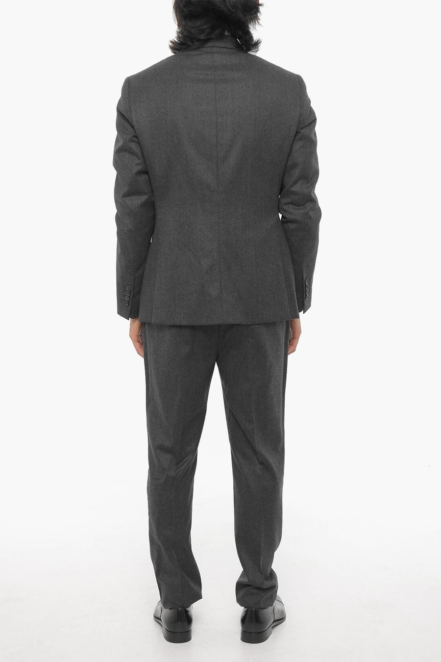 Reverse 2470~Virgin Wool 2-Buttons Suit with Flap Pockets, view 4
