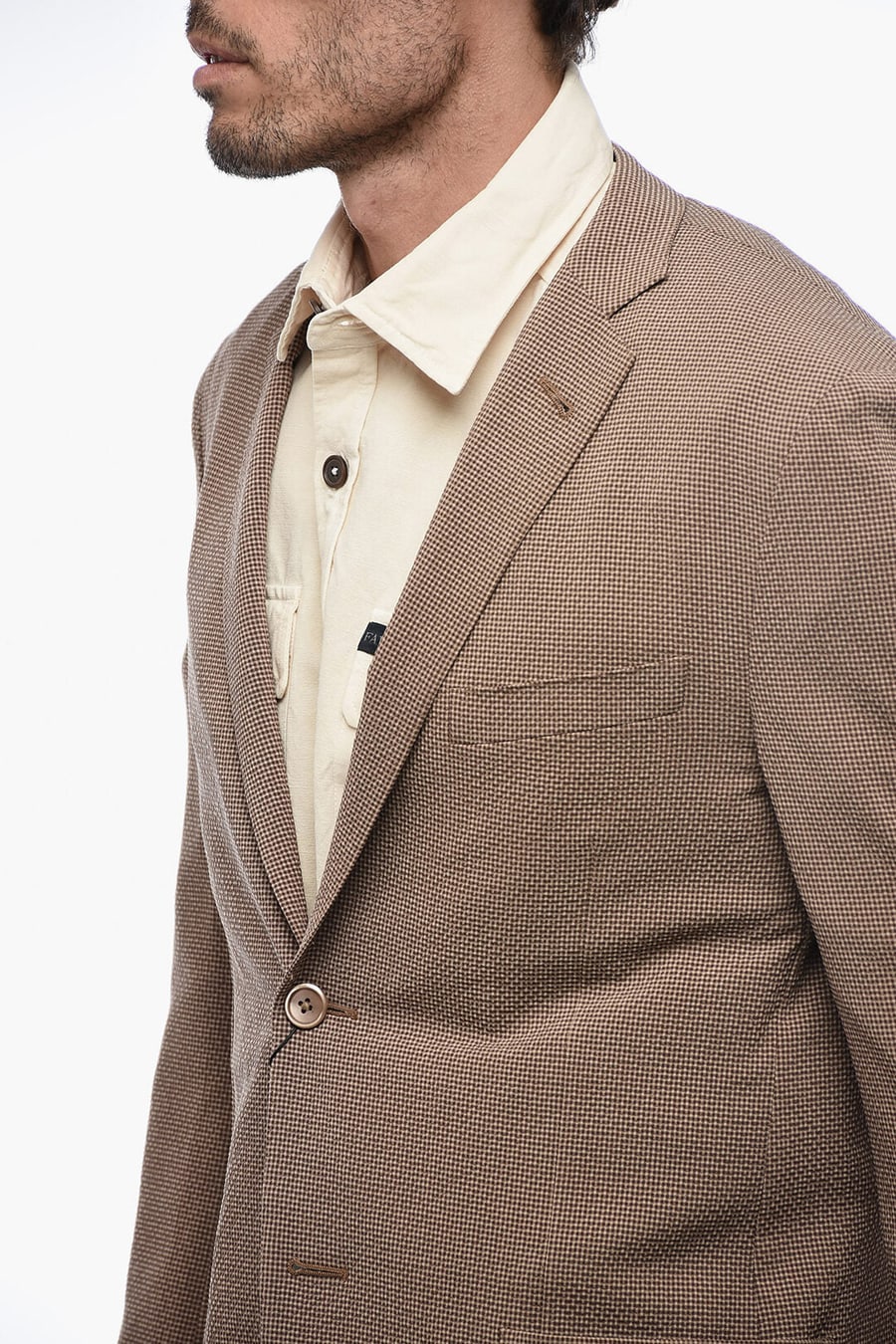 Corneliani 2500~Half-Lined Blazer with Hopsack Weave, view 3