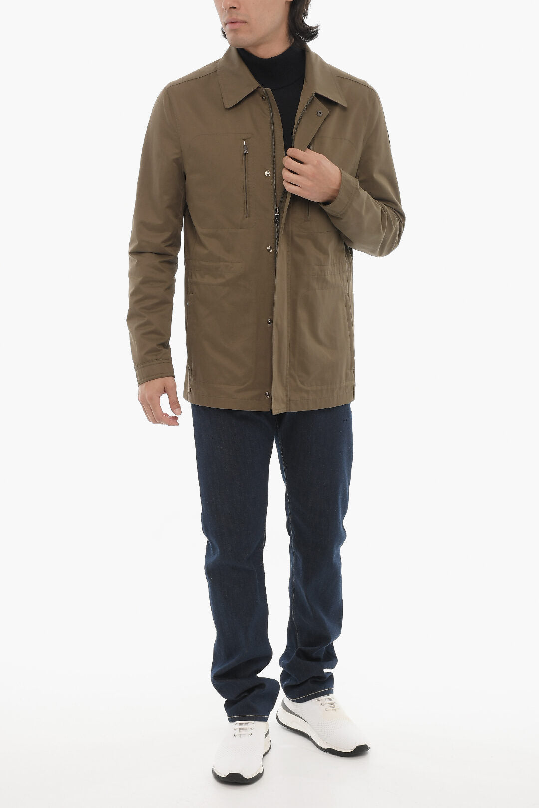 Corneliani 2850~ID Cotton Blend Blazer with Zip, view 2