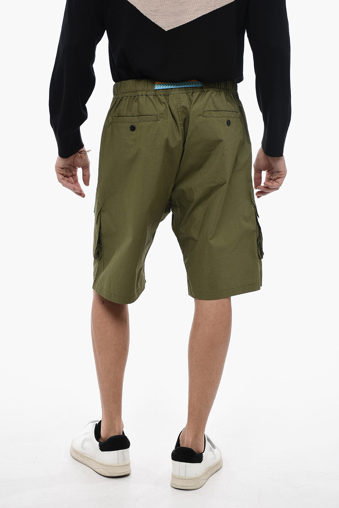 Marcelo Burlon 2900~Cargo Shorts with Multicolored Belt, view 2