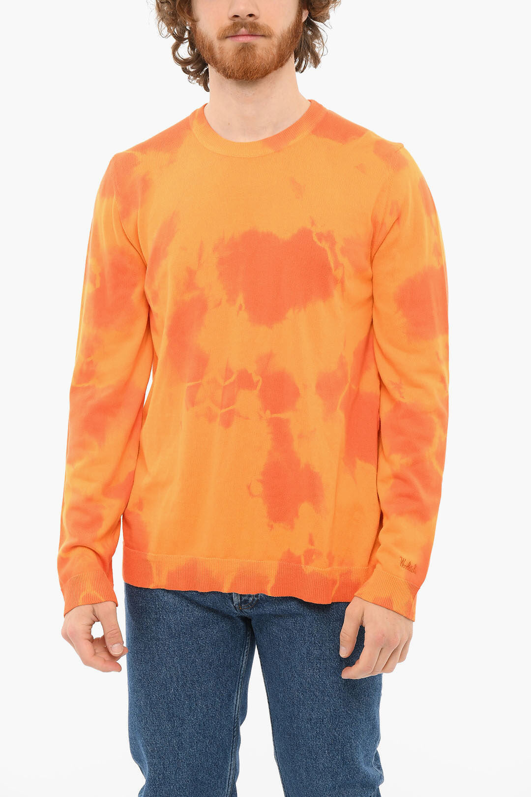 Woolrich 2950~Long-Sleeve Crewneck T-Shirt WAVE With Tie-Dye Print