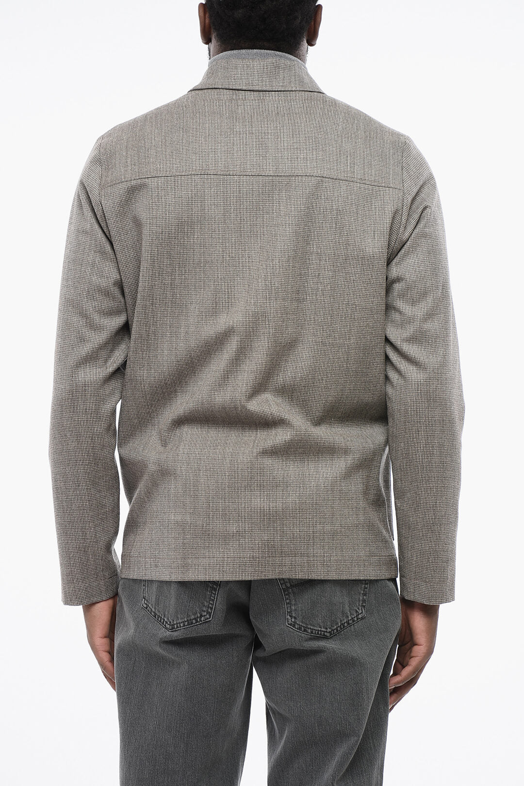 Altea 3050~Stretch Virgin Wool PABLO Overshirt with Micro-houdstooth Motif, view 2