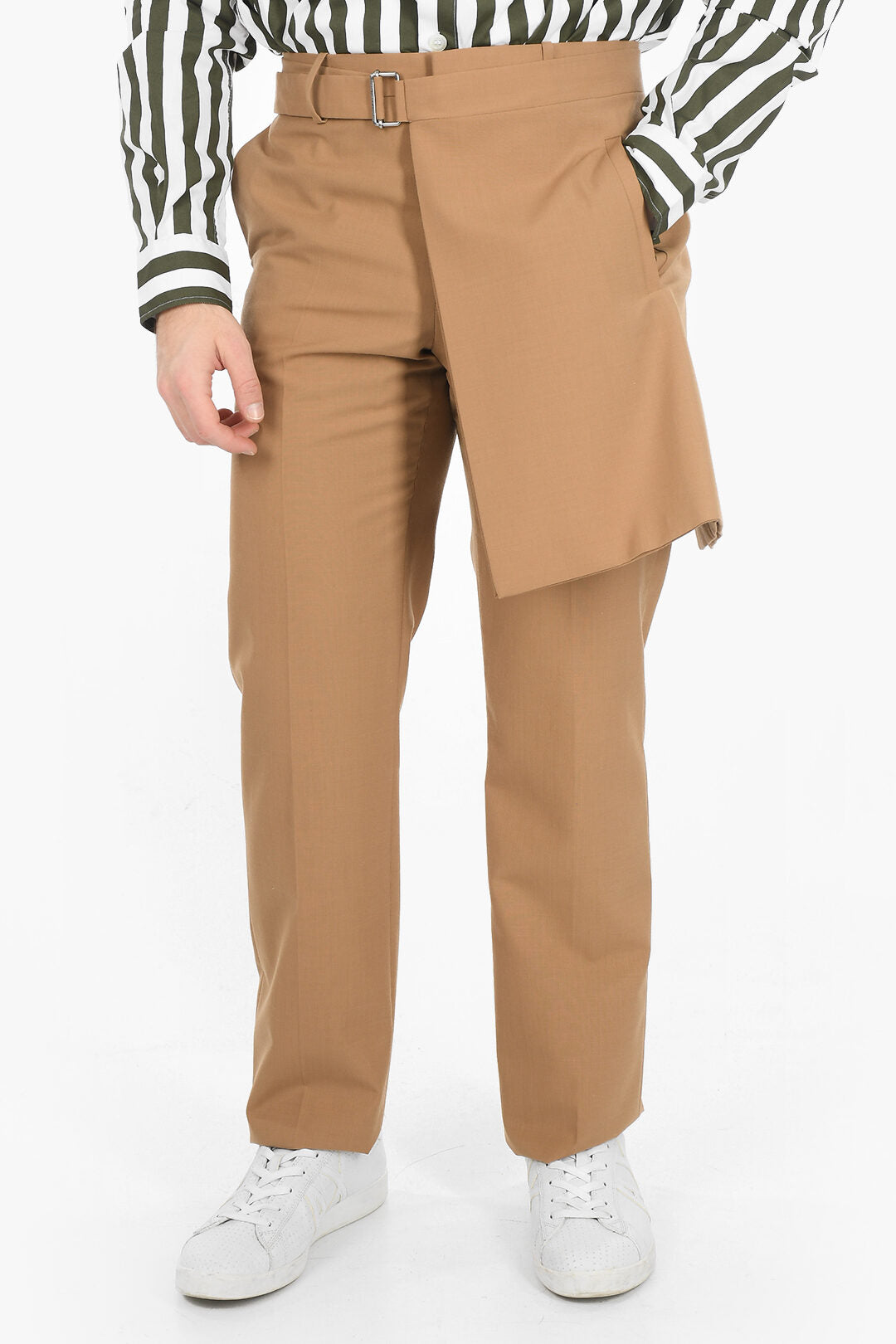 Off-White 3300~Slim-Fit Trousers with Apron Detail