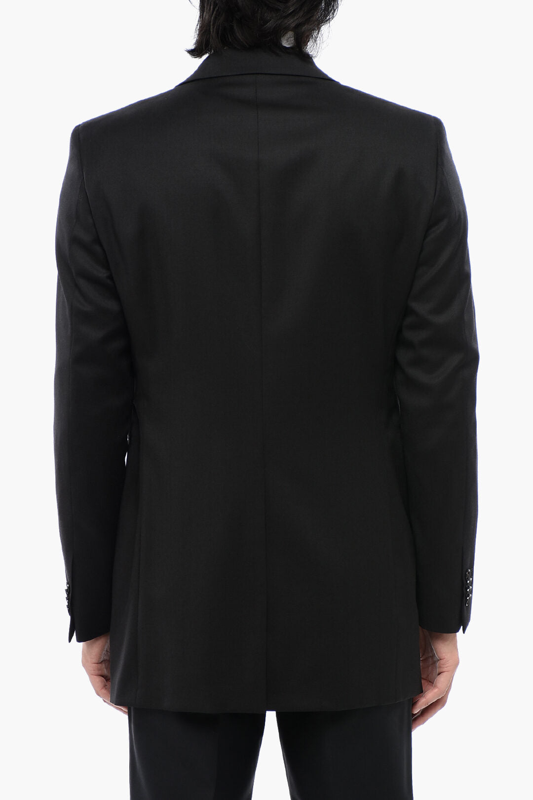 Corneliani 3500~CC COLLECTION Virgin Wool and Silk 1-Button Jacket with Peak Lapel, view 2