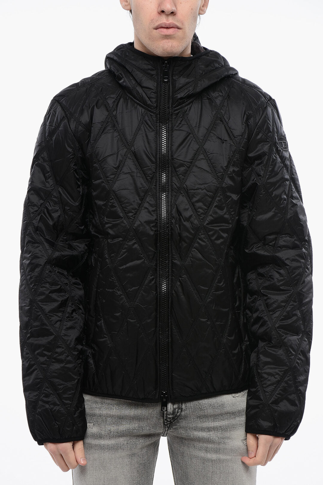 Diesel 3500~RED TAG Quilted Nylon J-FOKKER Lightweight Jacket with Hood