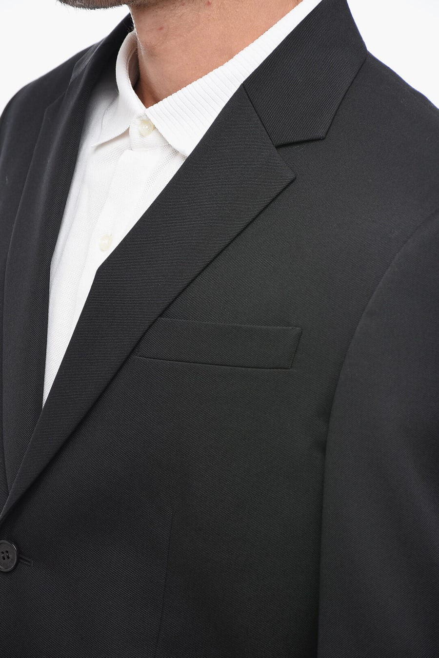 Off-White 3500~Virgin Wool Blazer with Flap Pockets, view 3