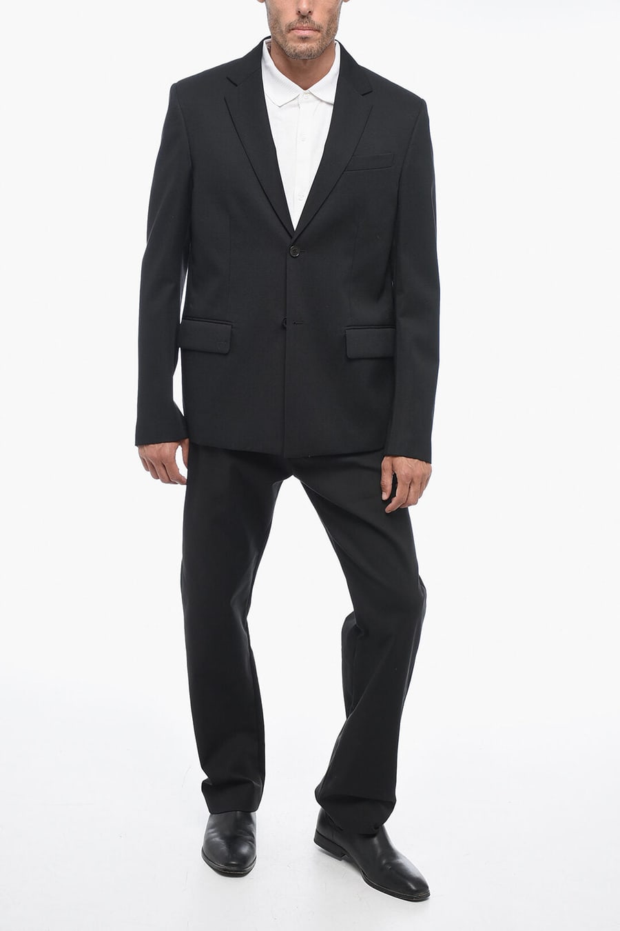 Off-White 3500~Virgin Wool Blazer with Flap Pockets, view 4