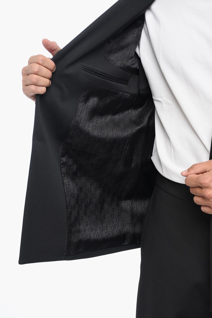 Off-White 3500~Virgin Wool Blazer with Flap Pockets, view 5