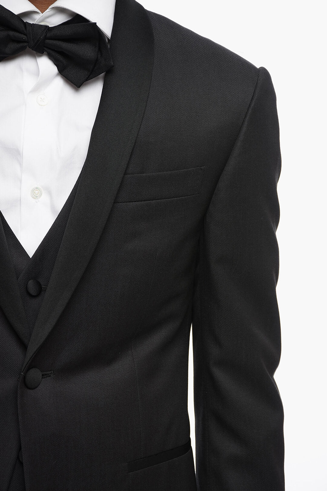 Corneliani 3500~Virgin Wool Three-Piece Suit With Waistcoat, Two Vents, Shawl Collar, view 2