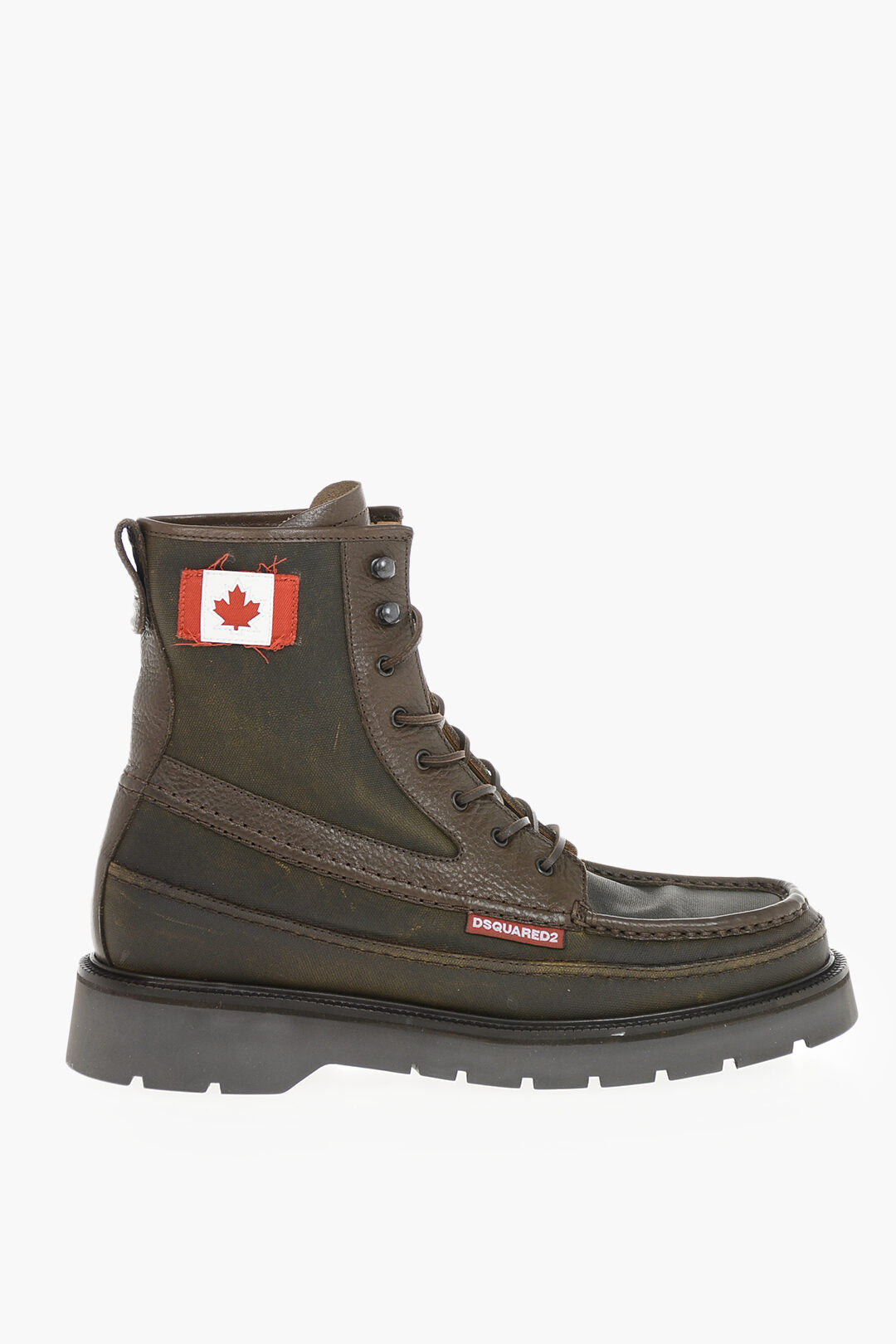 Dsquared2 0401~Leather Lace-up Ankle Boots CANADIAN FLAG