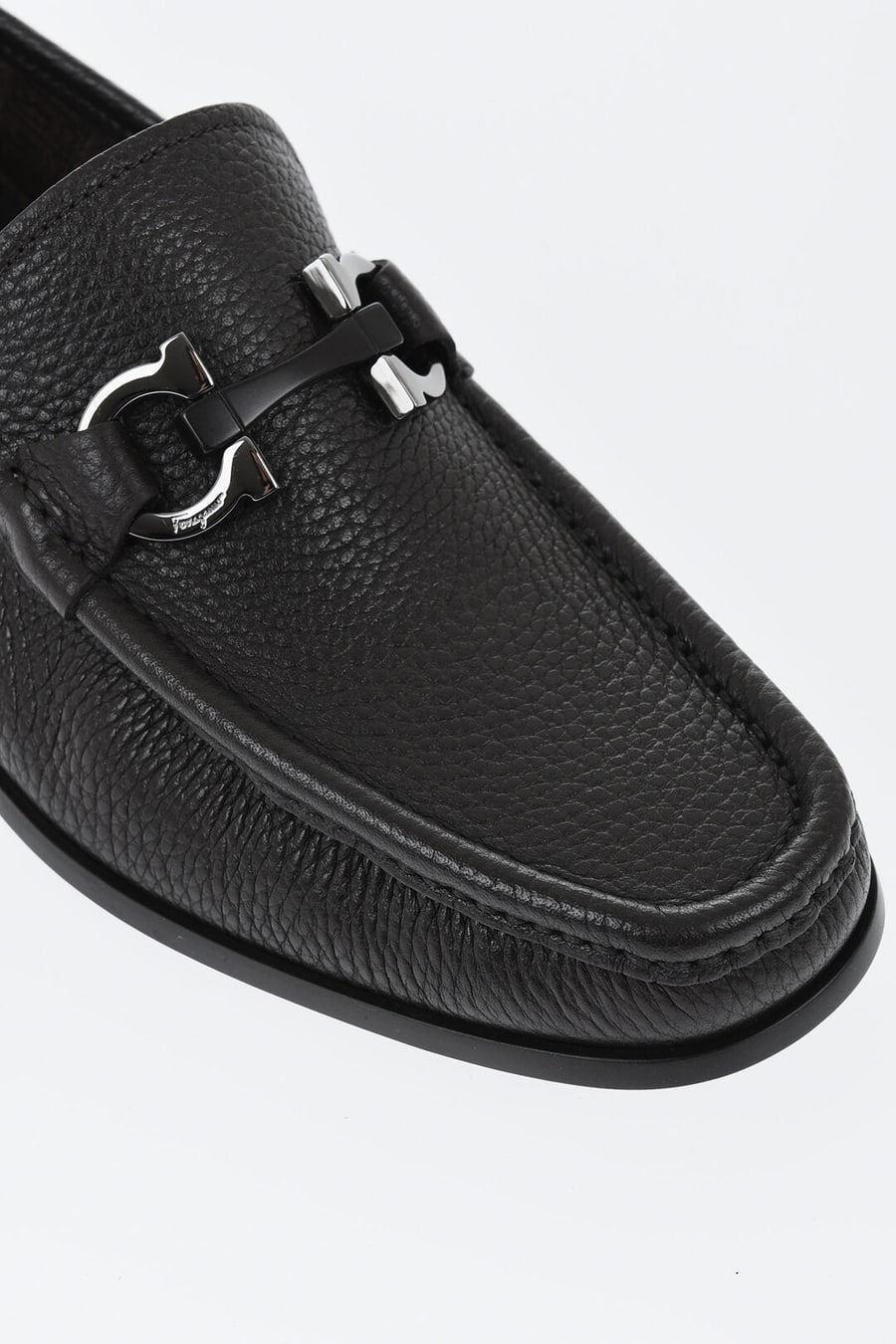 Ferragamo 0405~Hammered Leather Loafers GRANDIOSO with Front Bit, view 4