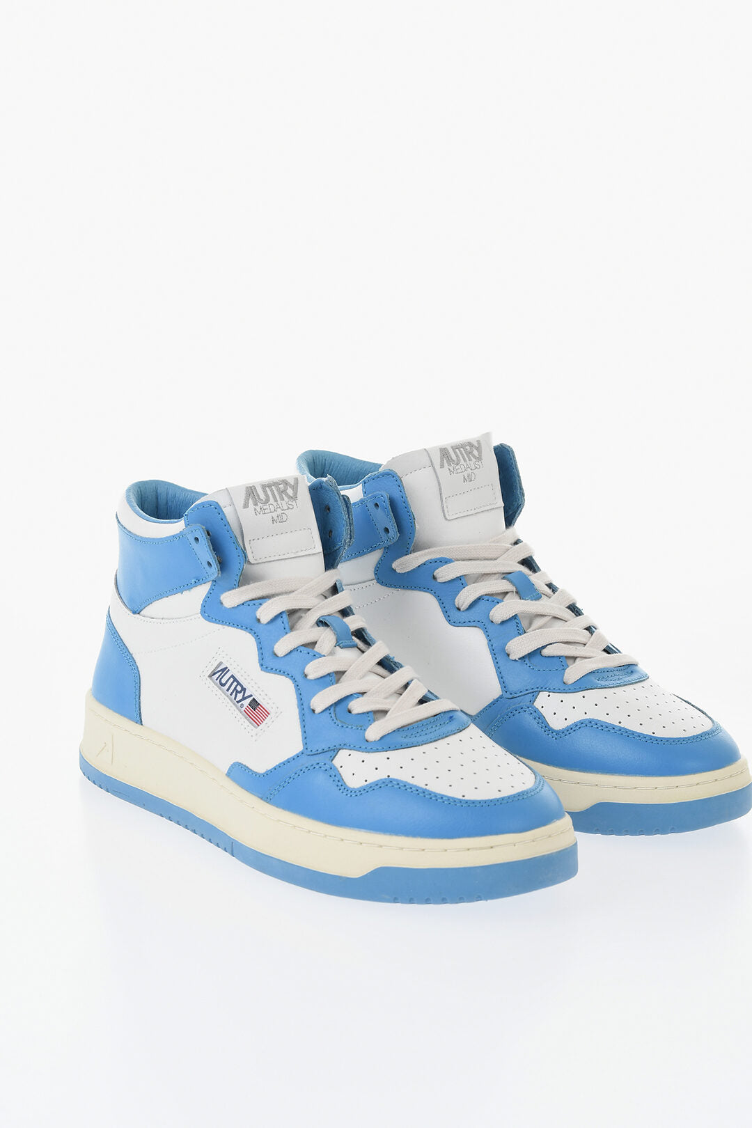 Autry 0405~High-Top Bicolor Leather Sneakers