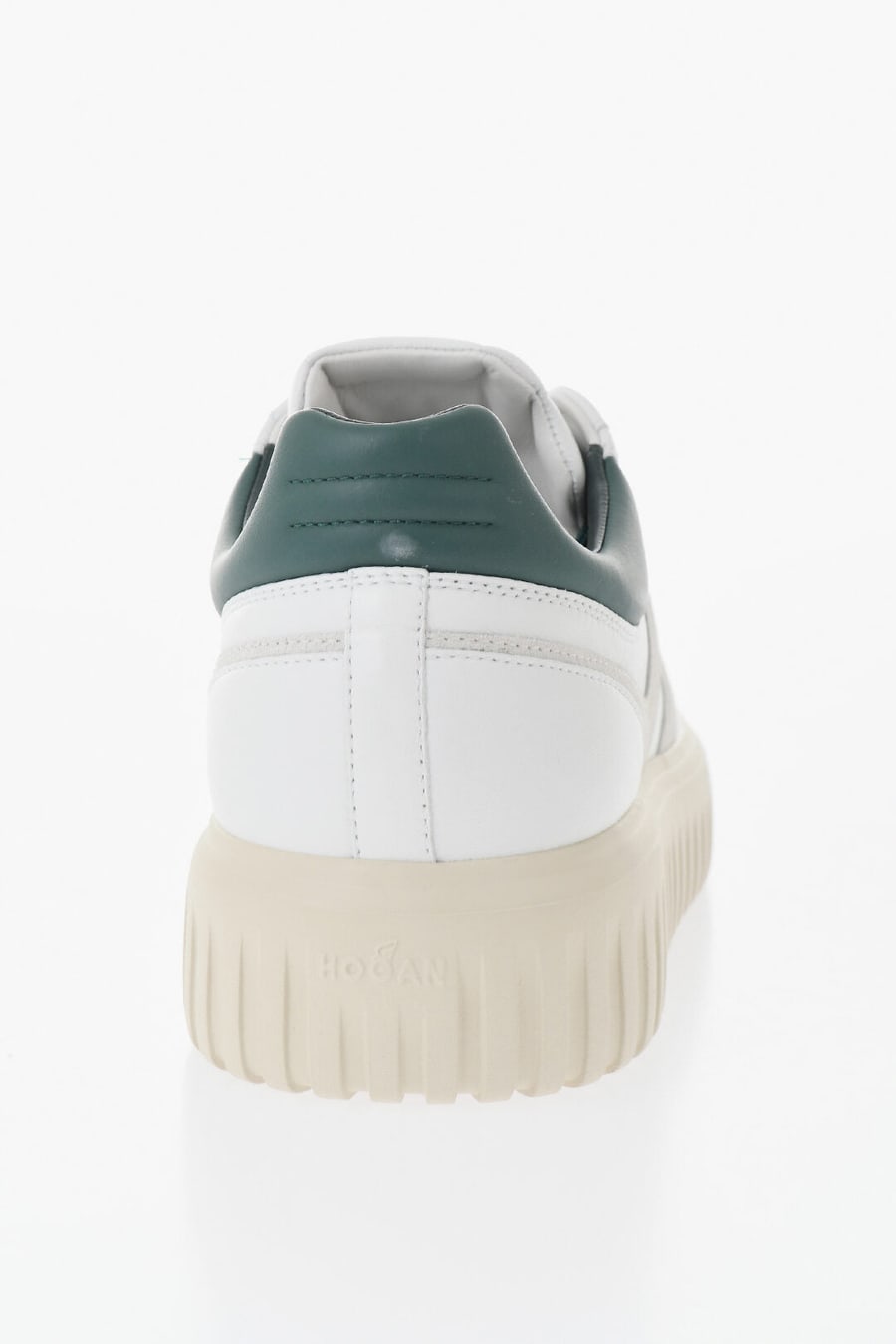 Hogan 0405~Leather Low-Top Sneakers with Suede Monogram, view 2