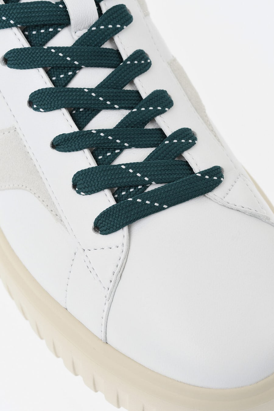 Hogan 0405~Leather Low-Top Sneakers with Suede Monogram, view 4