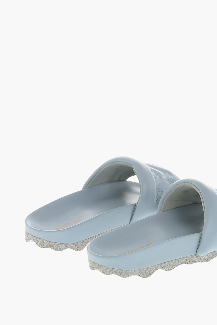 Off-White 0470~Padded Leather Slides with Monogram, view 2