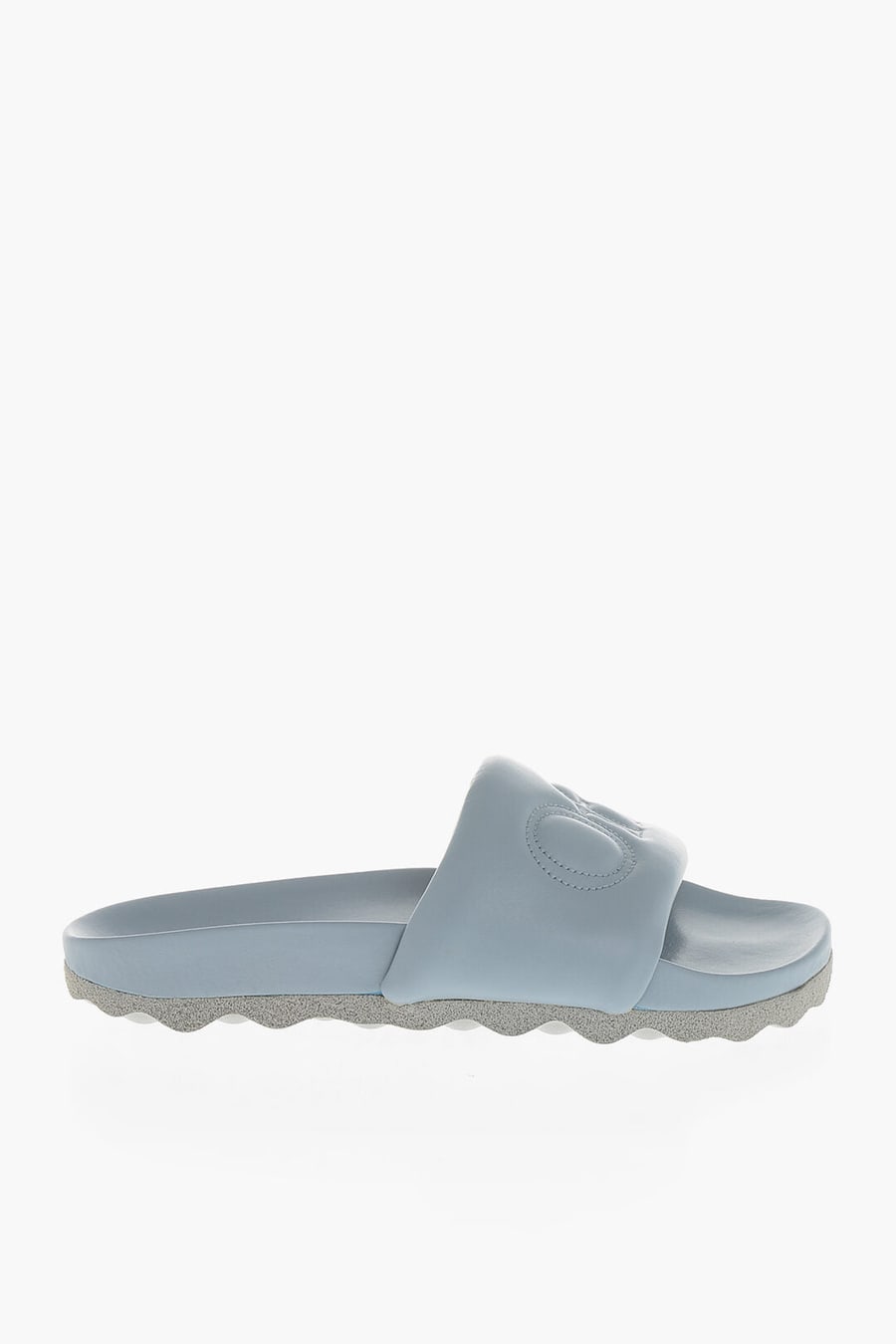 Off-White 0470~Padded Leather Slides with Monogram, view 3
