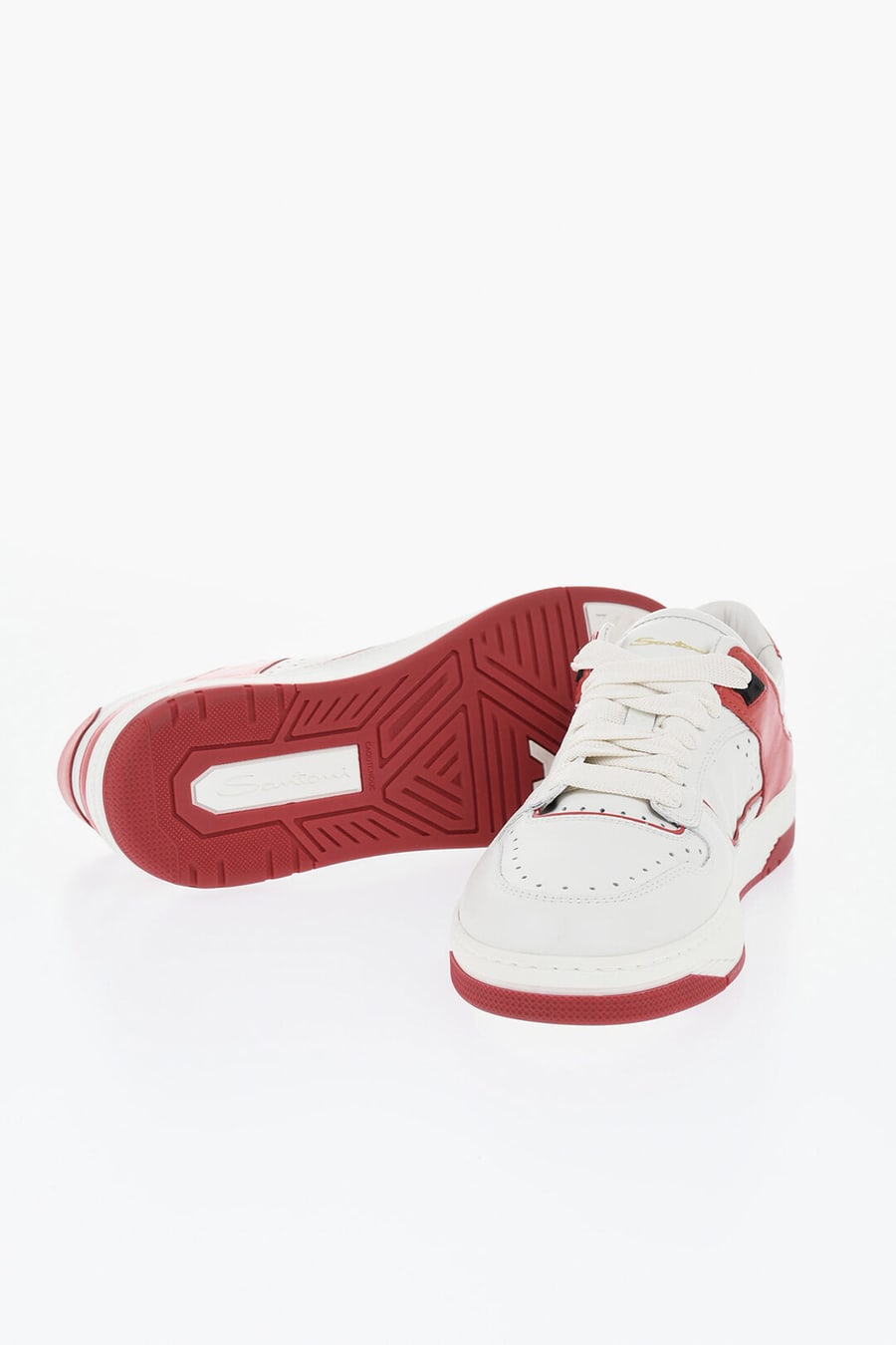 Santoni 0550~Leather Sneakers AIR with Contrast Details