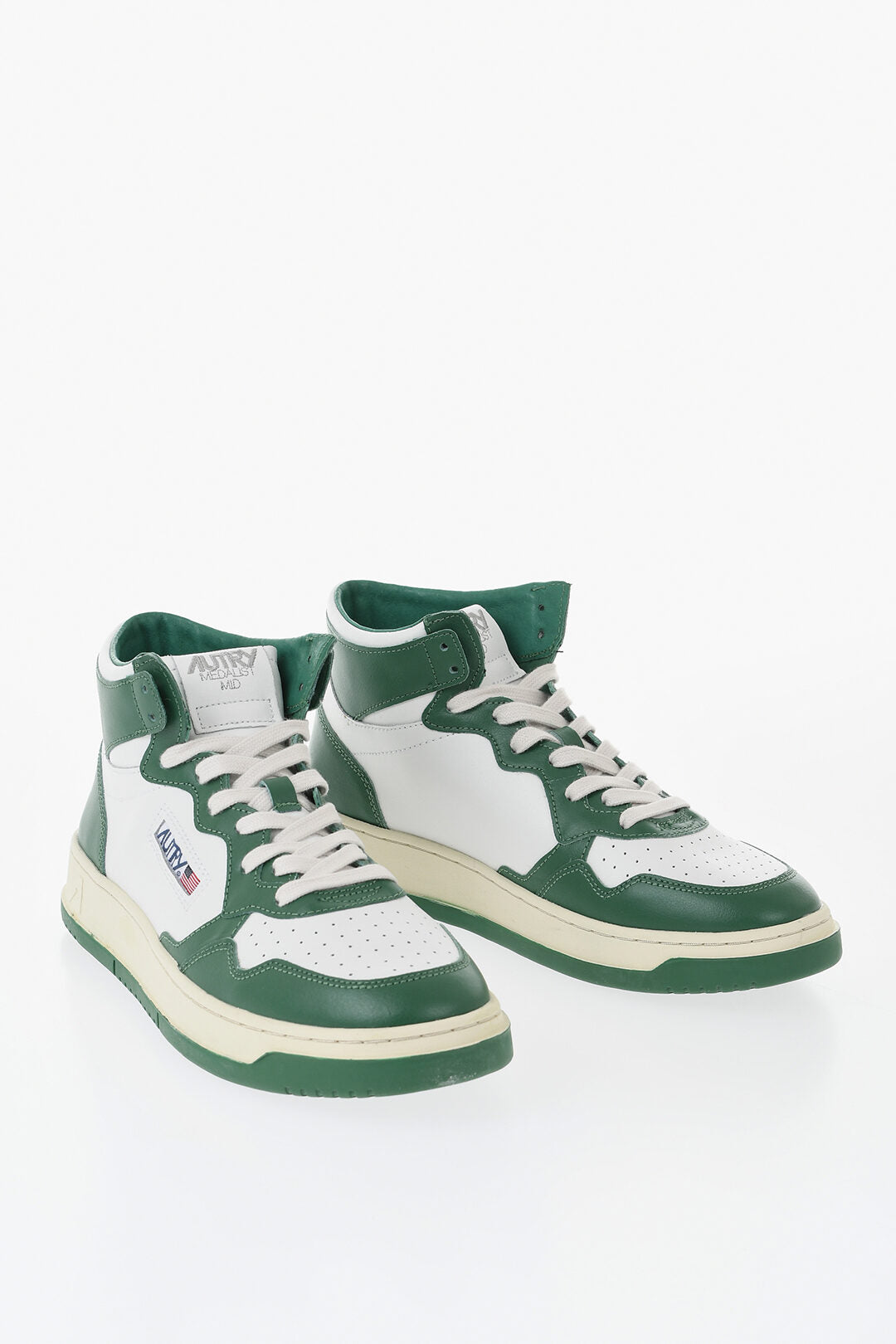 Autry 0850~High-Top Bicolor Leather Sneakers
