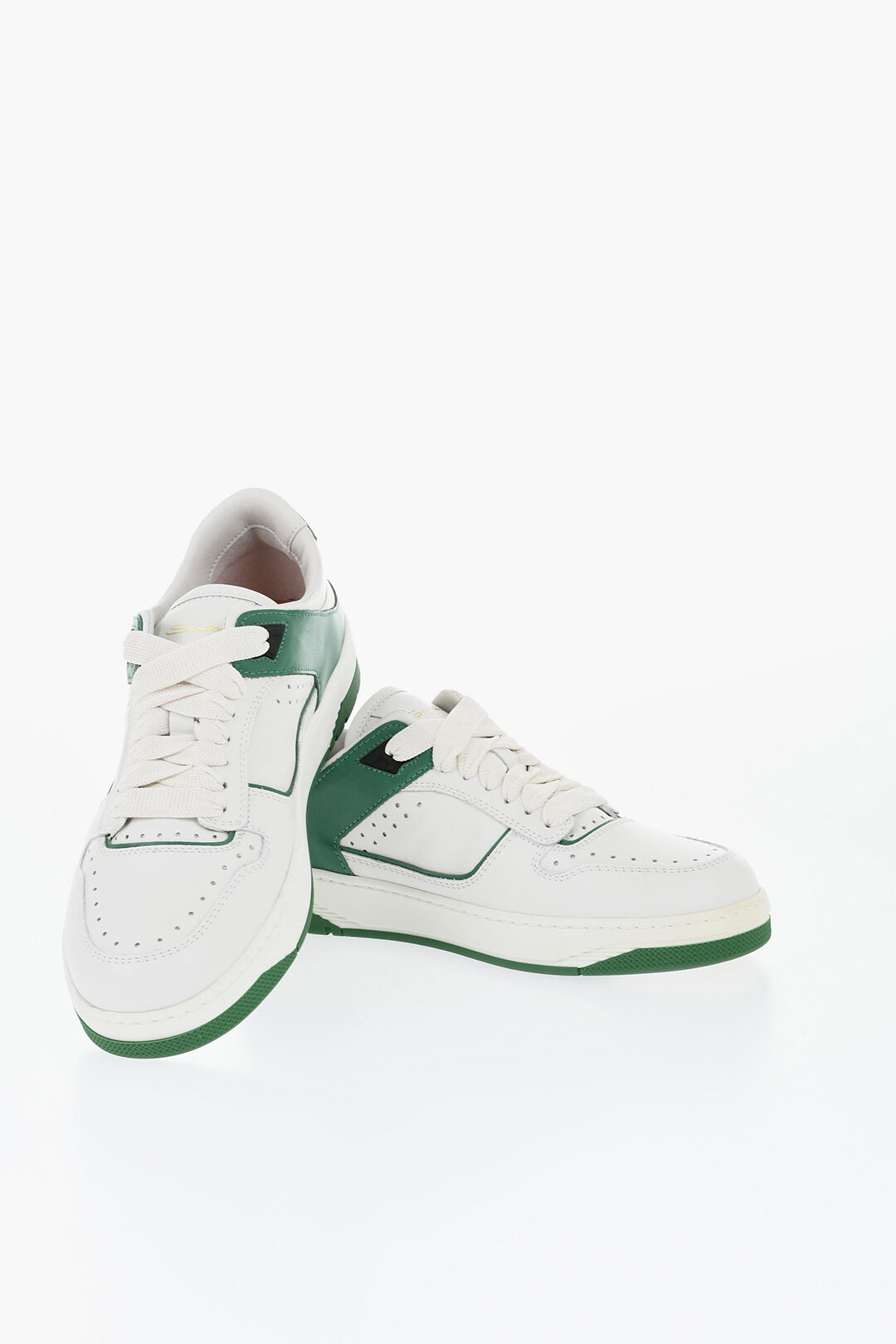 Santoni 0850~Leather Sneakers AIR With Contrast Details