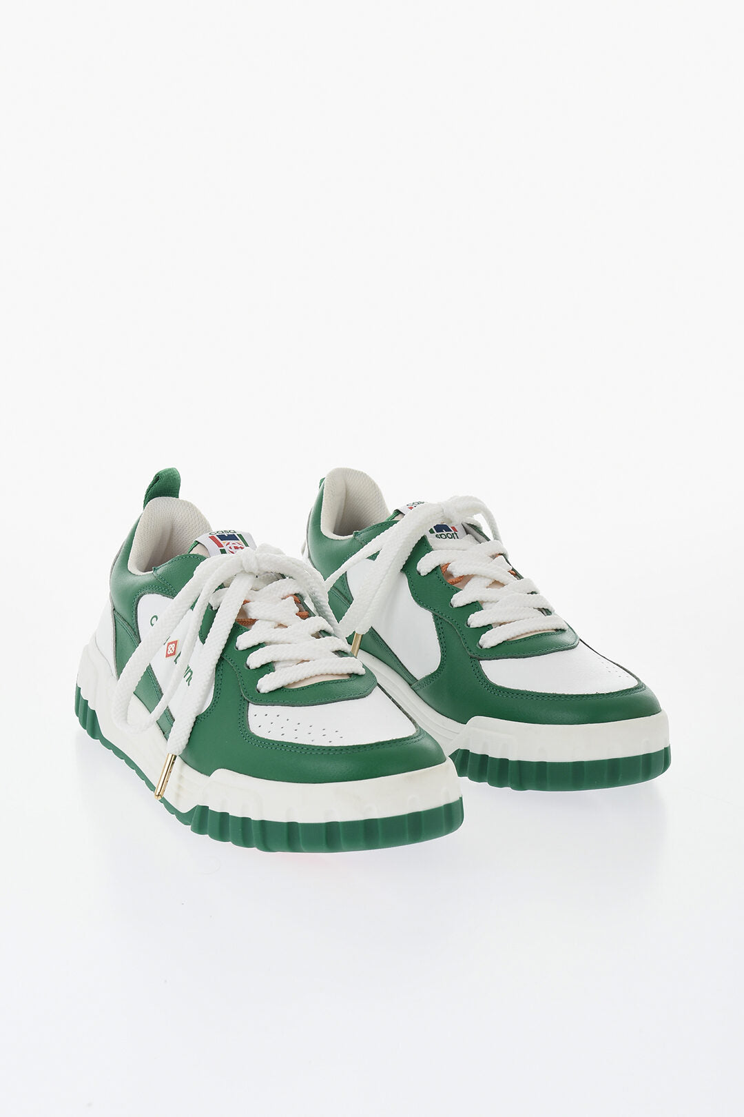 Casablanca 0850~Two-Tone Leather Low-Top Sneakers