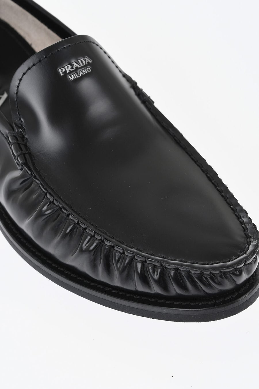 Prada 1500~Brushed Leather Loafers, view 4