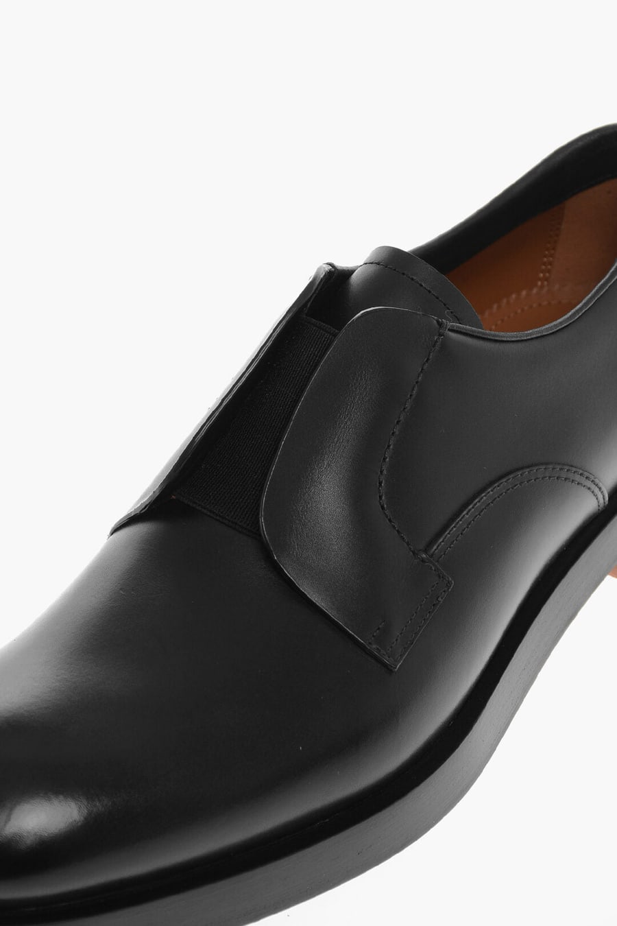 Ermenegildo Zegna 1500~Leather Derby Shoes UDINE with Elastic Insert, view 3
