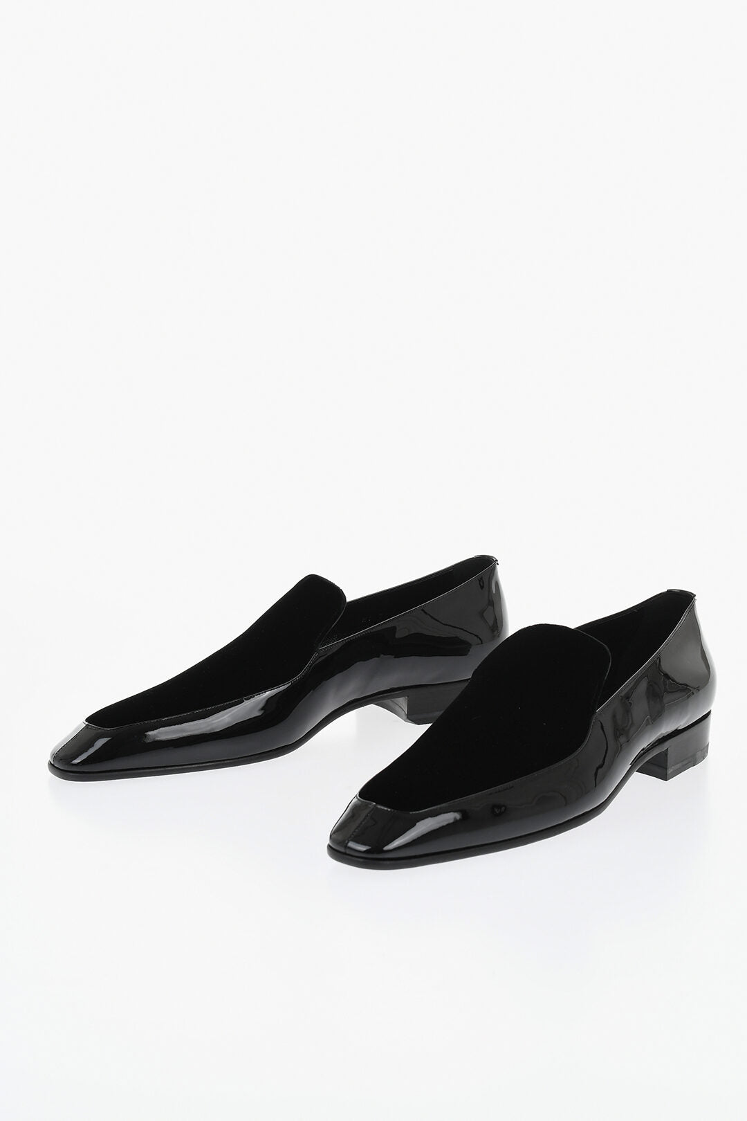 Saint Laurent 1500~Patent Leather Loafers GABRIEL With Velour Insert