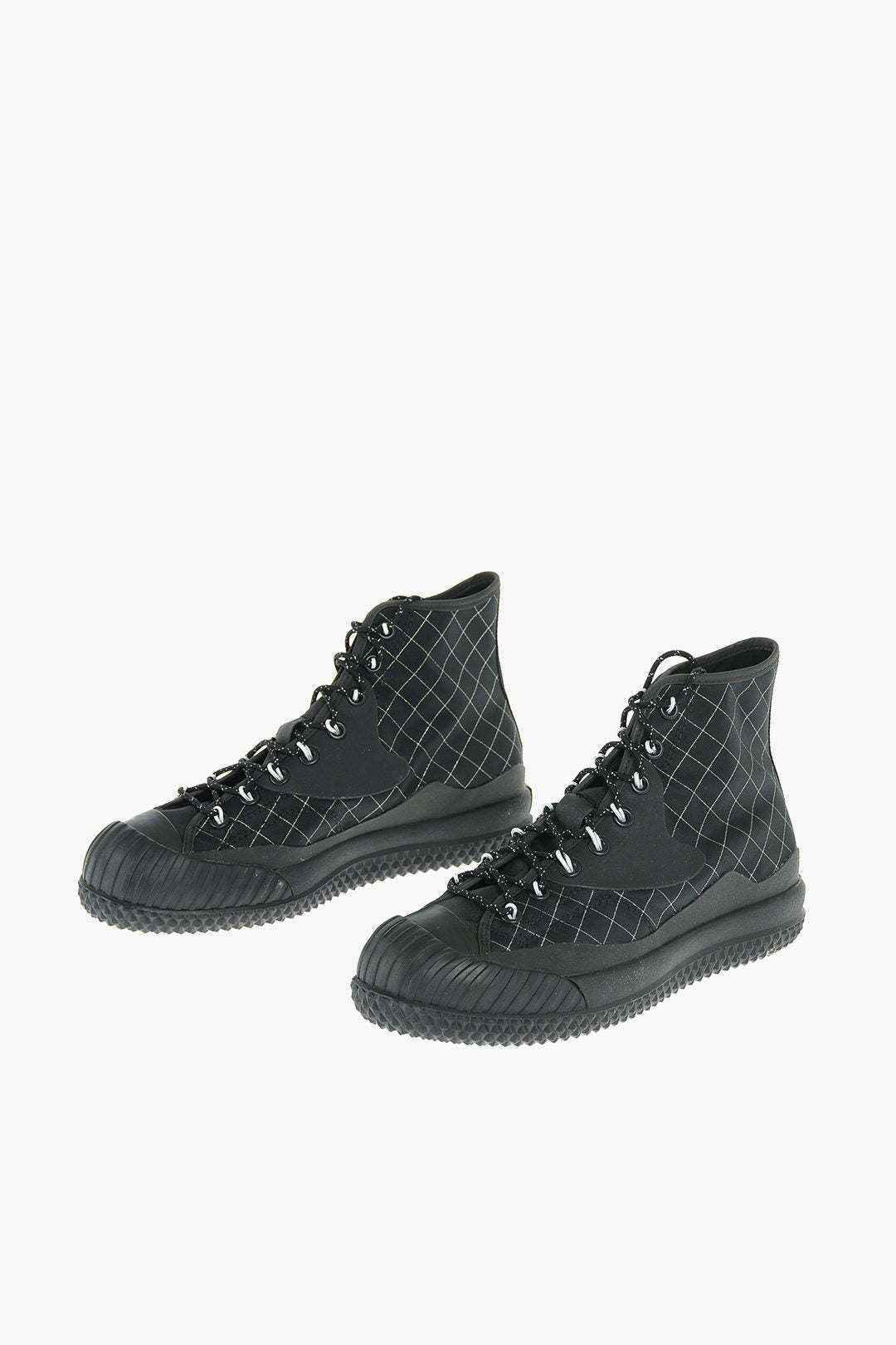 Converse 1500~SLAMJAM High-Top Textile Sneakers with Diamond Pattern and Lurex Details