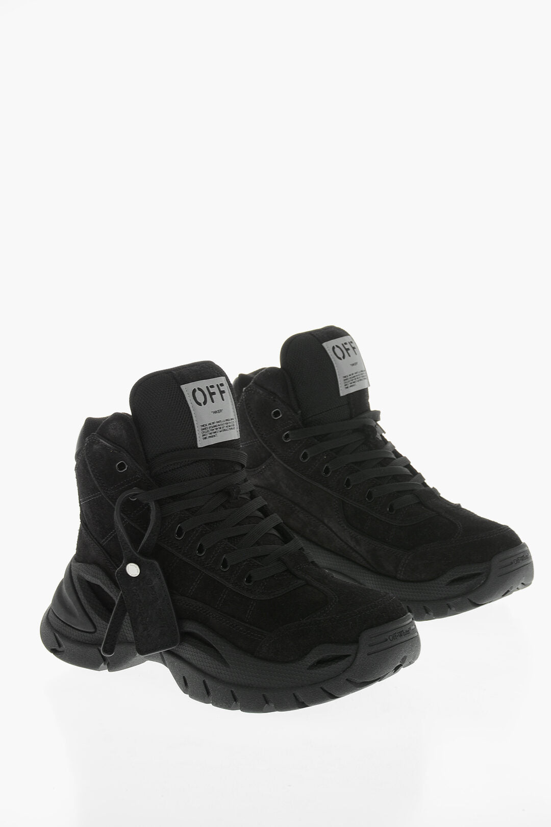 Off-White 1500~Suede And Fabric Hiking Sneakers In Solid Color