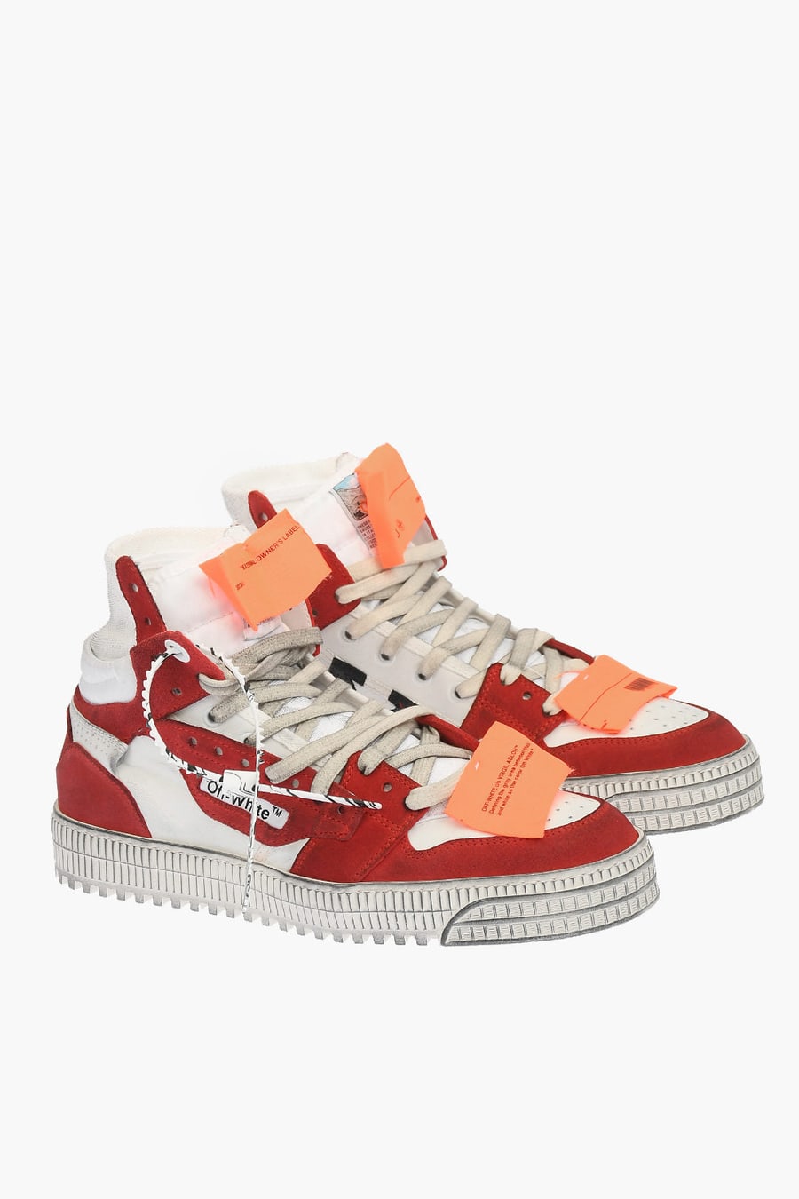 Off-White 3270~High-top 3.0 OFF COURT Leather and Fabric Sneakers with contrast details