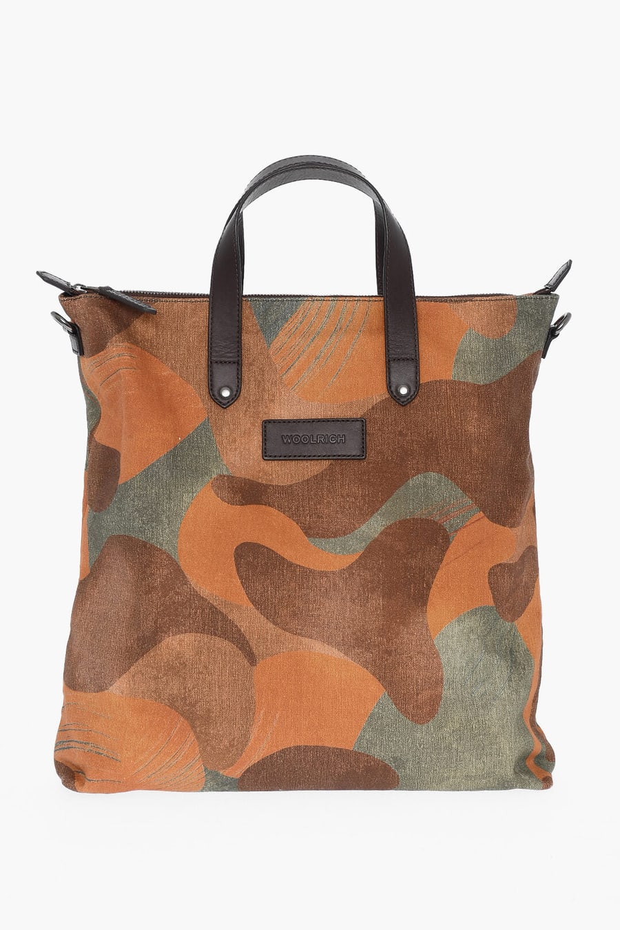 Woolrich 1250~Camouflage Tote Bag with Leather Handles