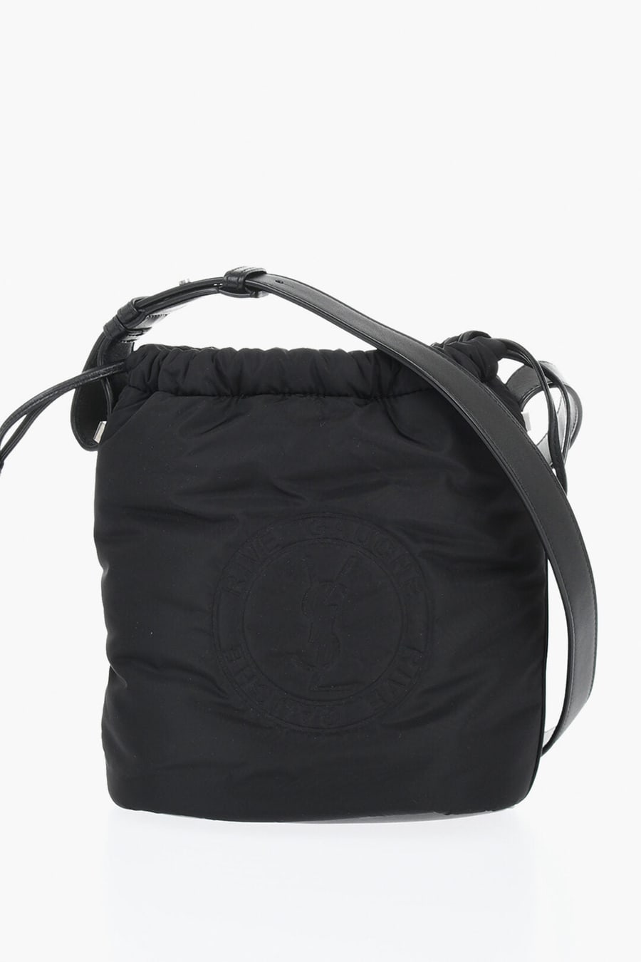 Saint Laurent 0065~Nylon Bucket Bag with Embossed Logo and Coin Pouch