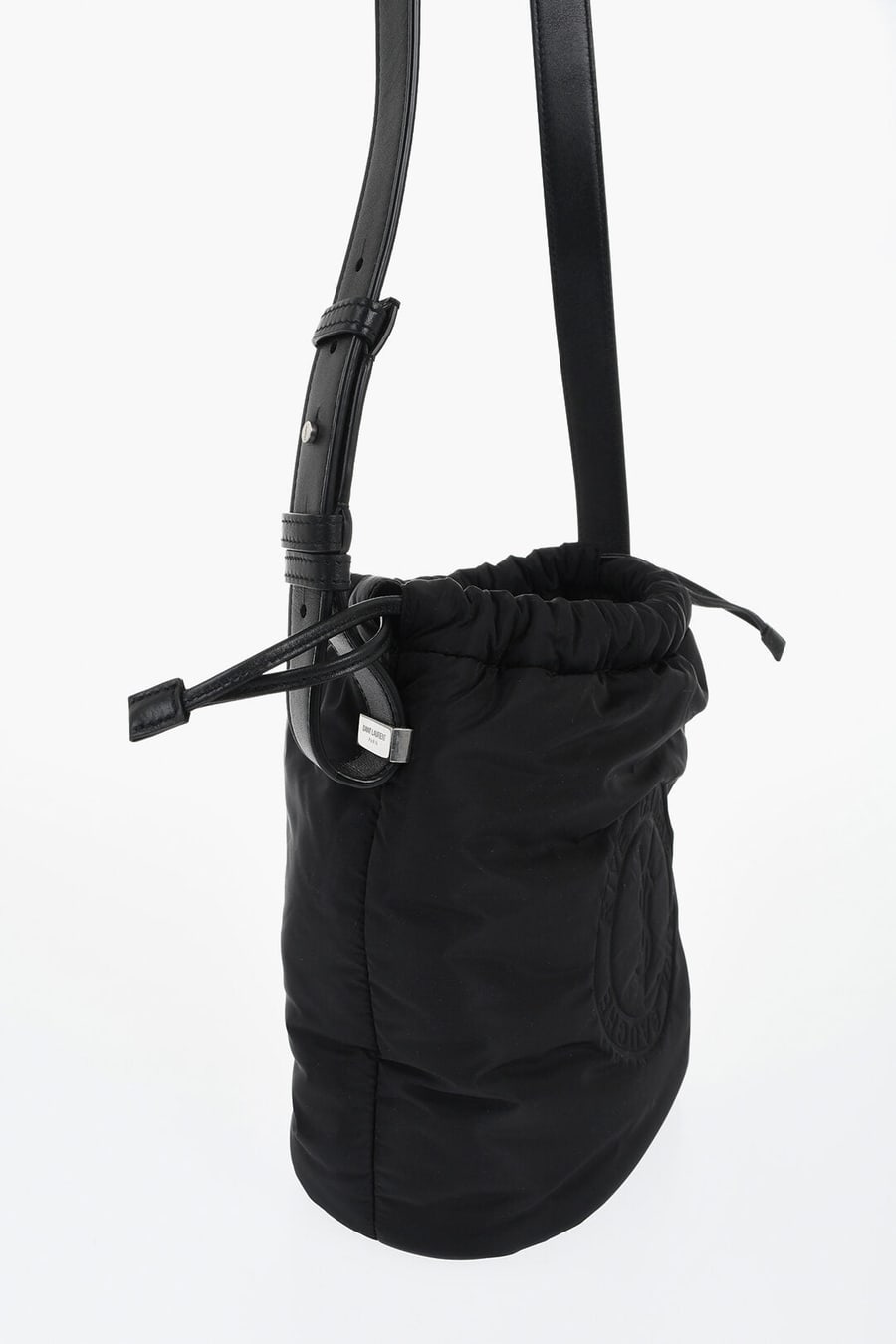 Saint Laurent 0065~Nylon Bucket Bag with Embossed Logo and Coin Pouch, view 3