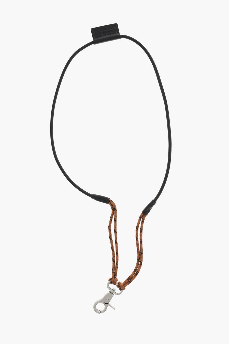 Woolrich 1500~Cord Necklace with Carabiner and Leather Trims
