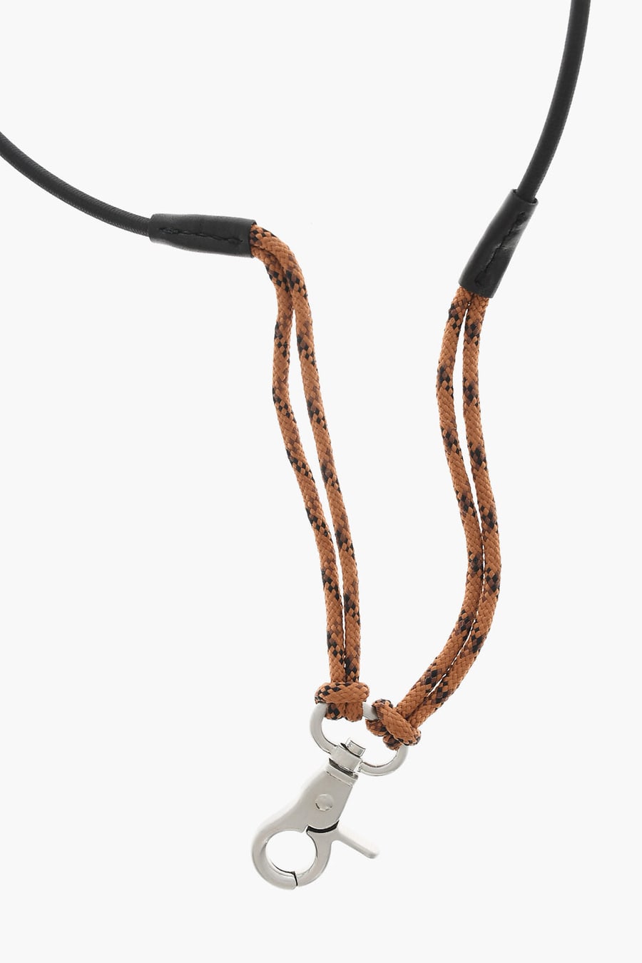 Woolrich 1500~Cord Necklace with Carabiner and Leather Trims, view 2