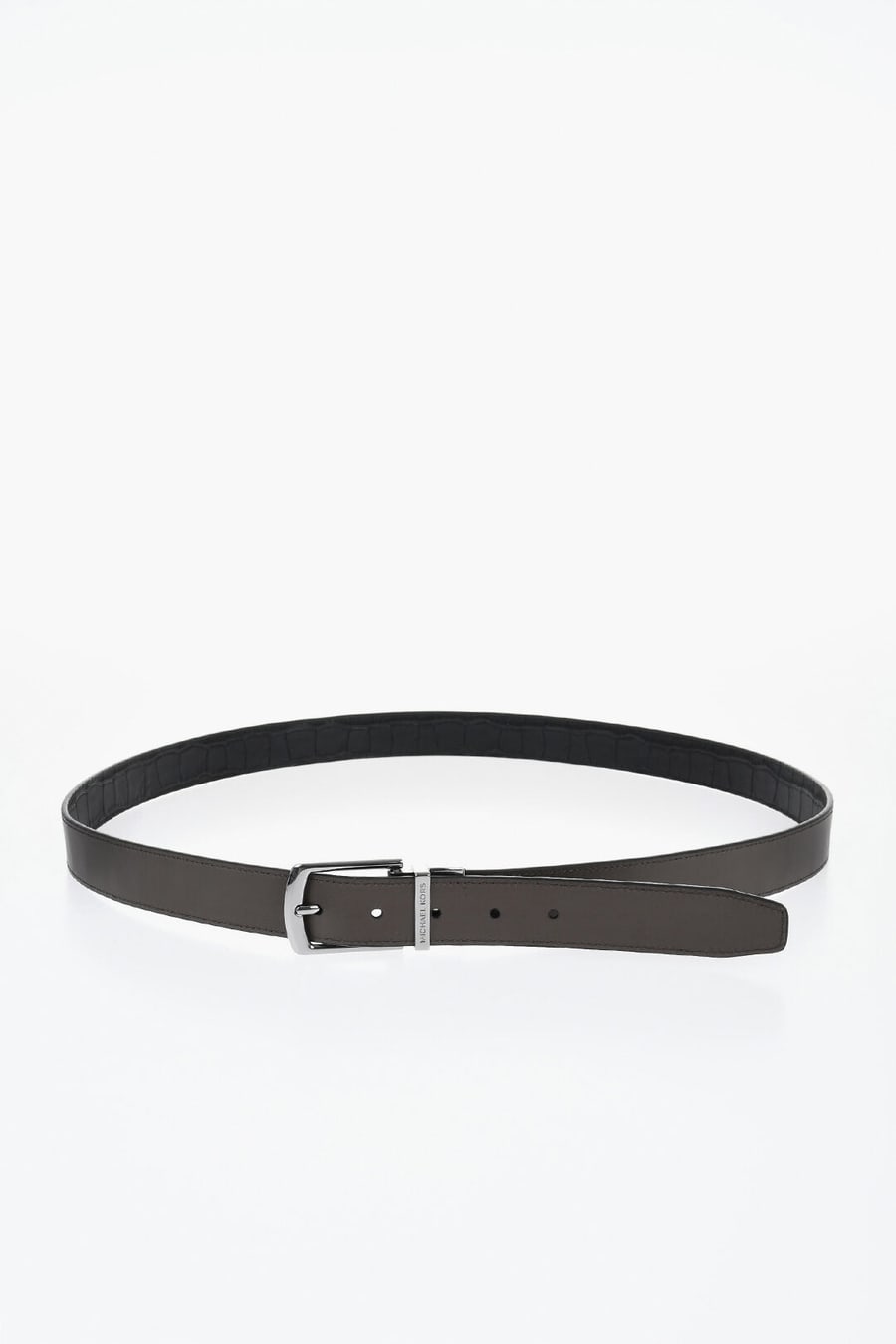 Michael Kors 1500~Reversible Embossed Crocodile-Effect Leather Belt 30mm, view 4