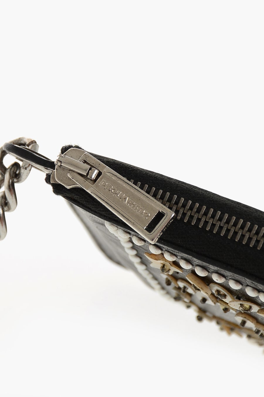 Dsquared2 1500~Vintage-Effect Leather Wallet with Sequins, view 4