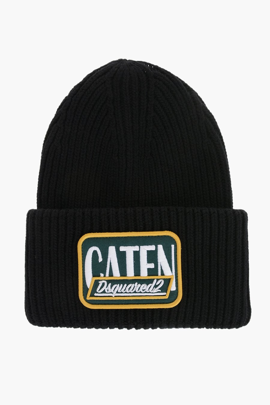 Dsquared2 1500~Wool Beanie Hat With Embroidered Patch