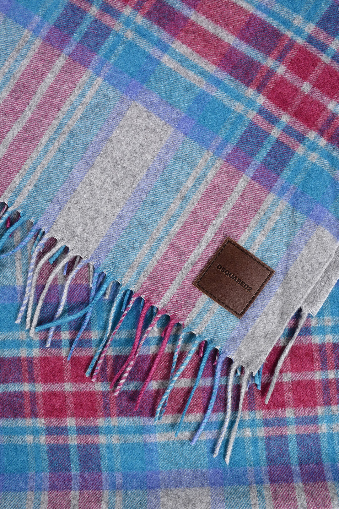 Dsquared2 3250~Cashmere and Silk Tartan Scarf with Fringes