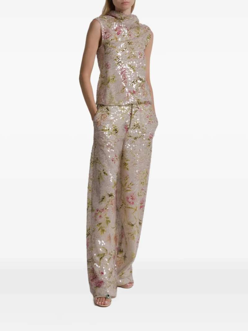 Alberta Ferretti Printed Sequins Pants, view 3