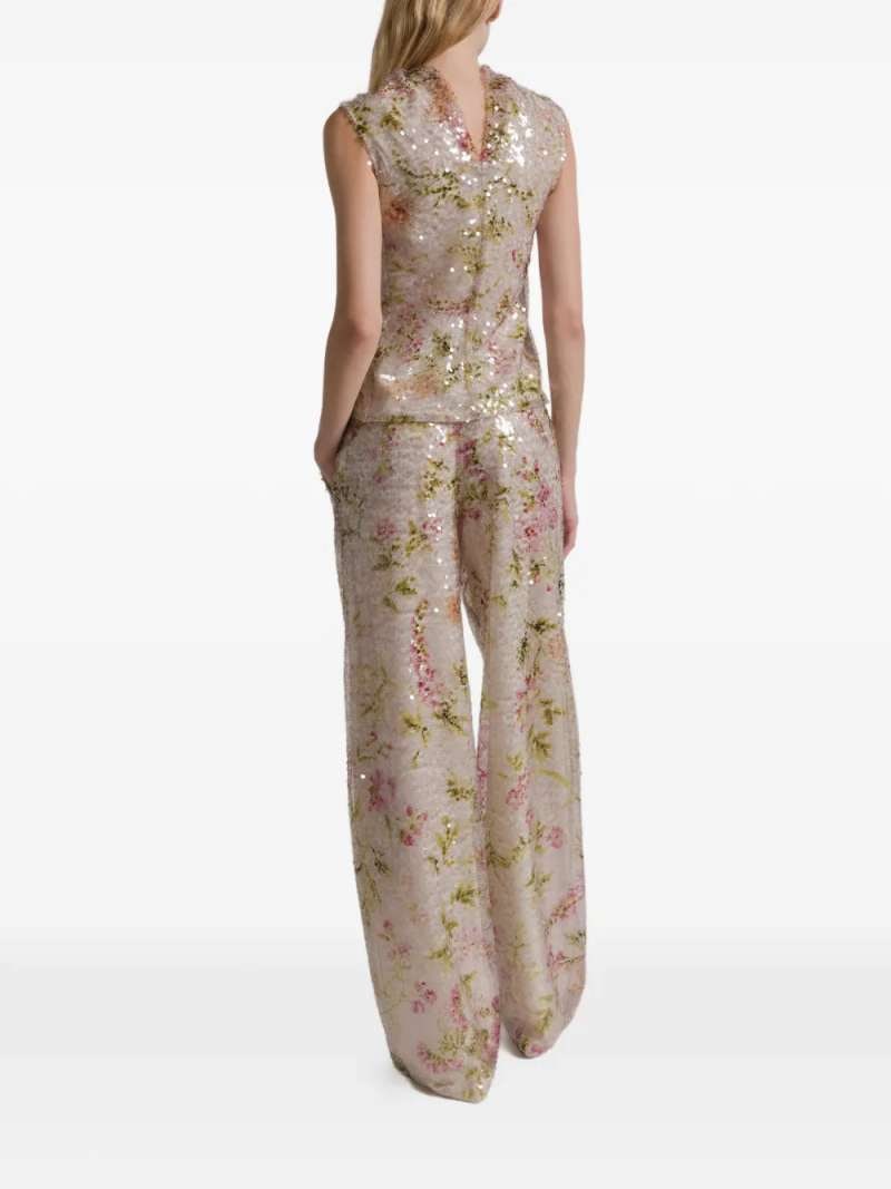 Alberta Ferretti Printed Sequins Pants, view 5
