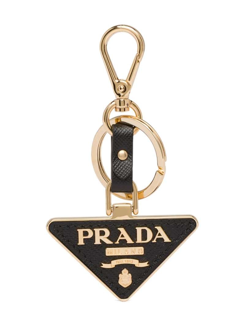 Prada Saffiano Leather And Metal Keychain, view 2