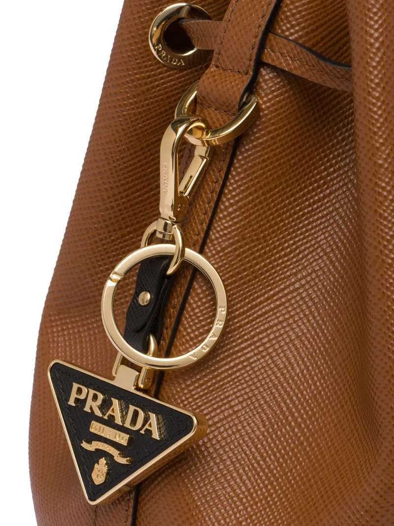 Prada Saffiano Leather And Metal Keychain, view 3