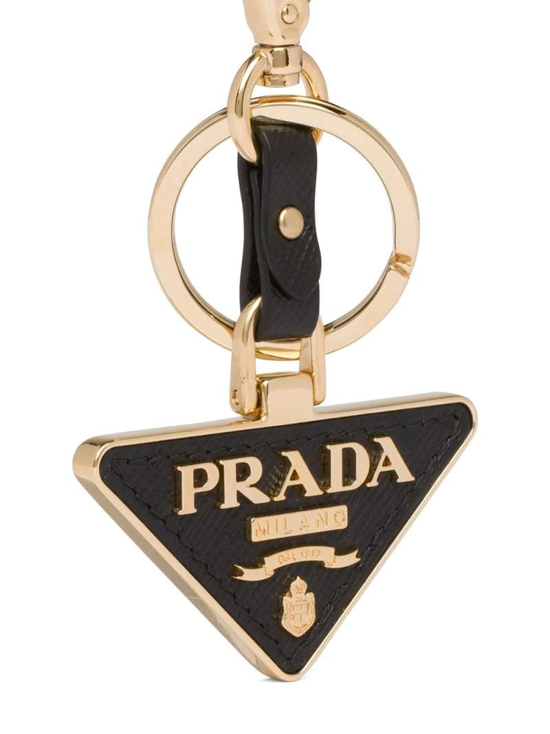 Prada Saffiano Leather And Metal Keychain, view 4