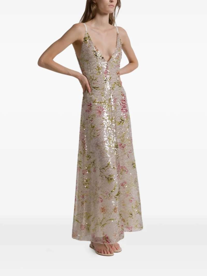 Alberta Ferretti Printed Sequins Dress, view 3