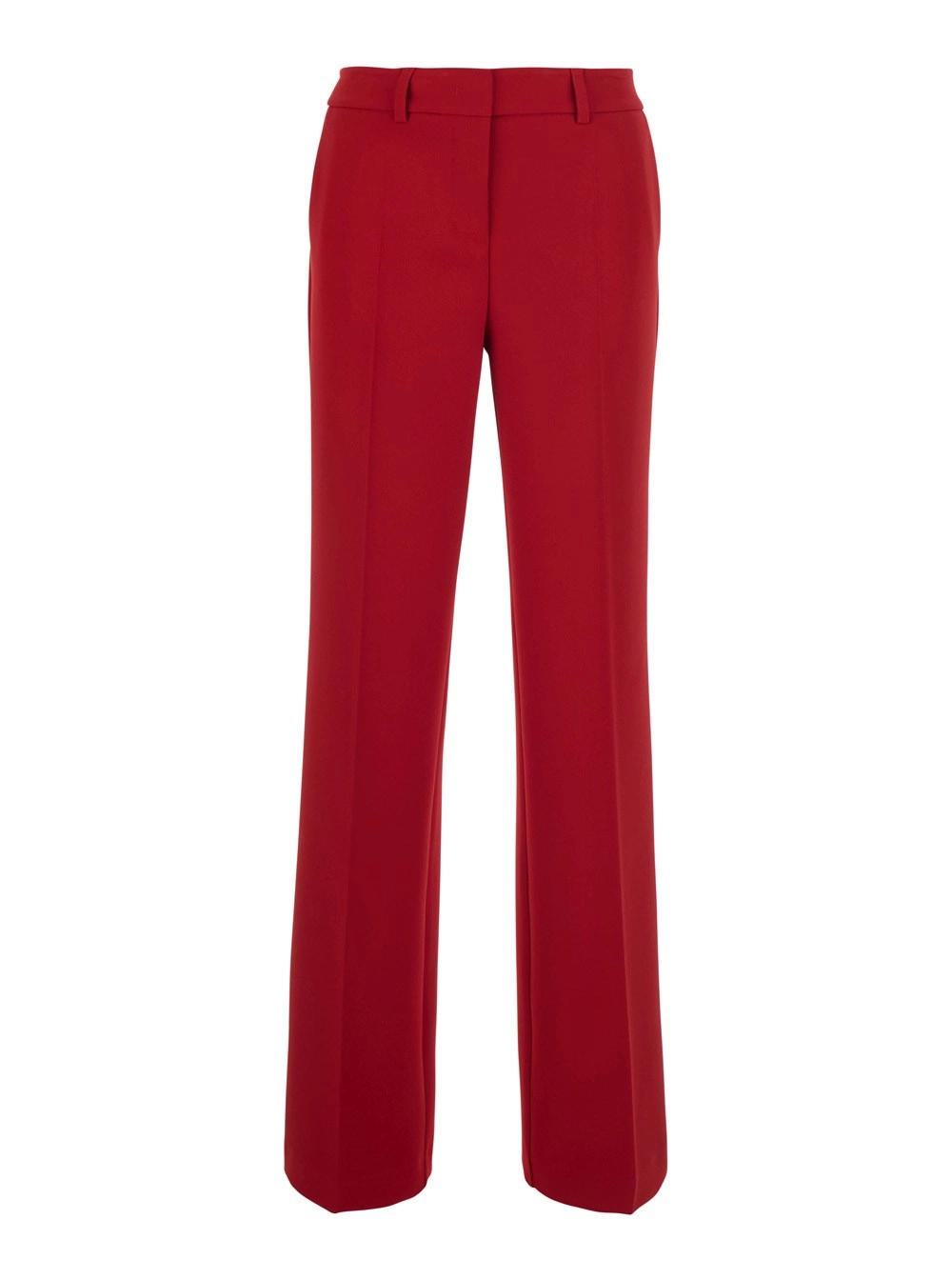 Leplain Pantaloni a vita alta con due tasche a filetto sul retro in tessuto rossi donna